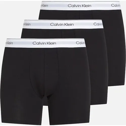 Calvin Klein Men's 3-Pack Modern Cotton Boxer Briefs, Black - Size: 32/34/35