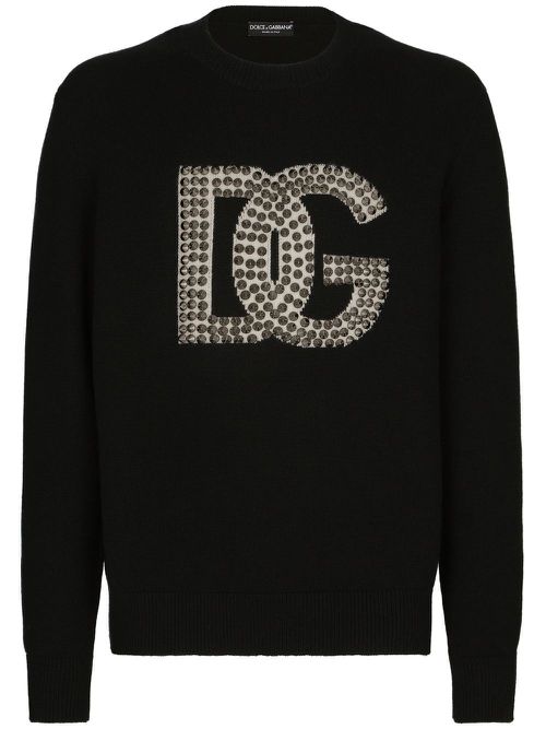 Studded logo-detail jumper - Black