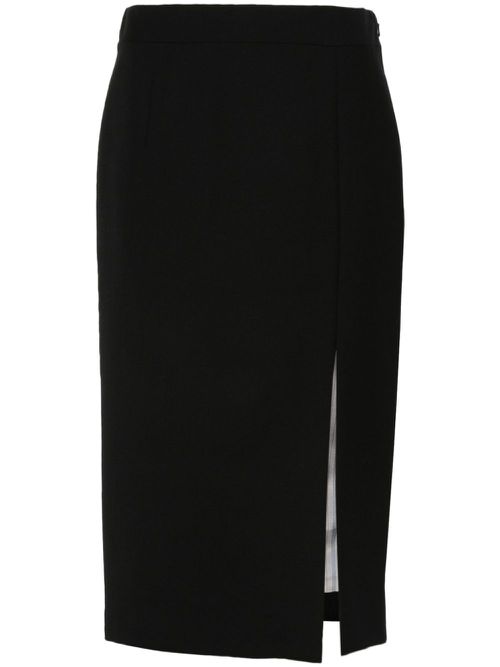 Side-slit pencil skirt - Black