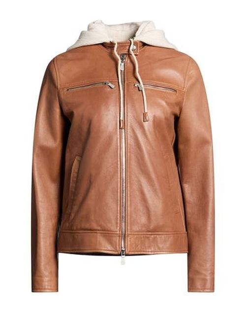 Woman Jacket Camel Size 2 Leather