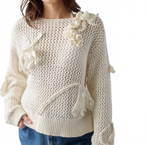 Crochet Cammy Boatneck Top In Cream