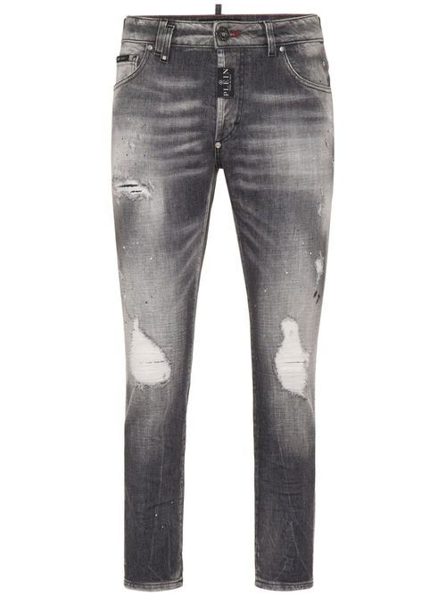 Distressed cropped skinny jeans - Grey