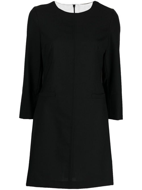 Round neck shift dress - Black