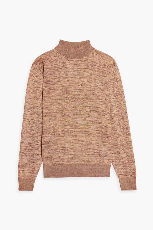 Space-dyed knitted turtleneck sweater