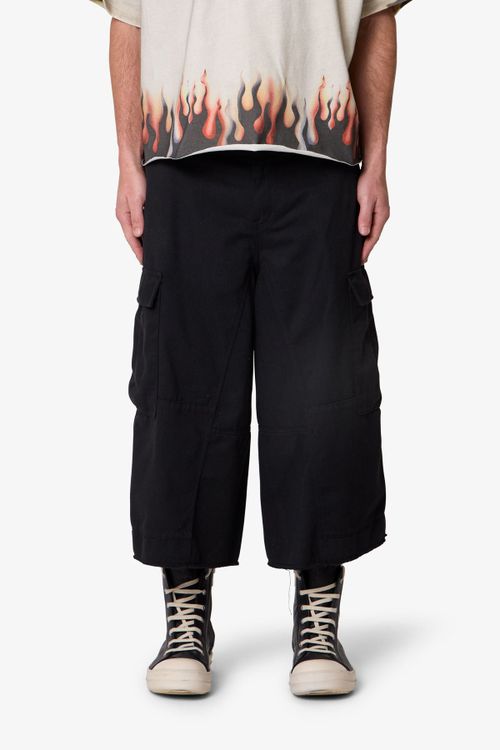 Extra Long Cargo Shorts - Black