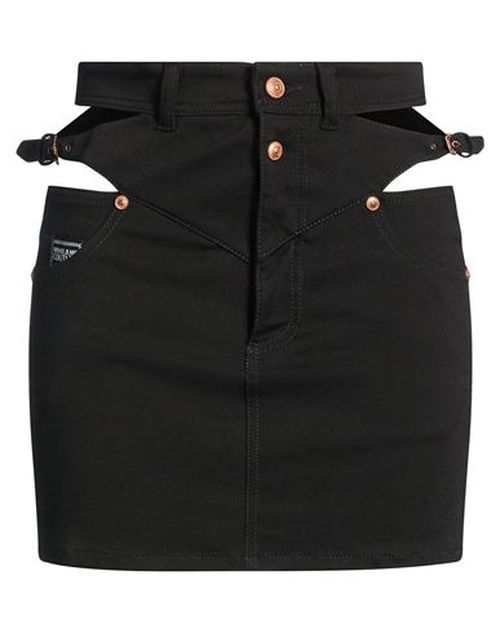 Woman Denim skirt Black Size 22 Cotton, Elastane