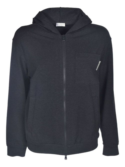 Brunello Cucinelli Monili-detail hoodie - Grey