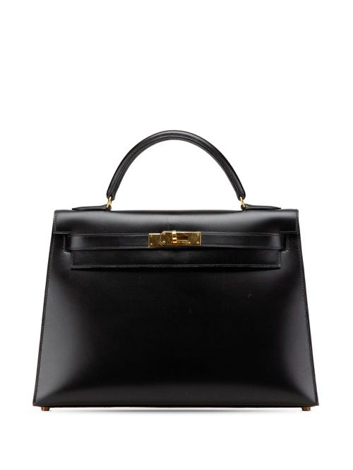 1991 Box Calf Kelly Sellier 32 satchel - Black