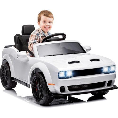 Garvee Ride - P Series: 12V Electric Vehicles Battery Powered with Remote Control, LED Lights, Bluetooth, for Boys Girls - White