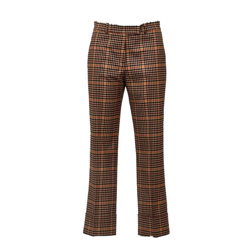 Maura Z Checkered Cuffed Straight-Leg Pants