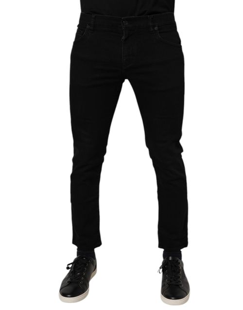 Cotton Stretch Skinny Jeans — Black