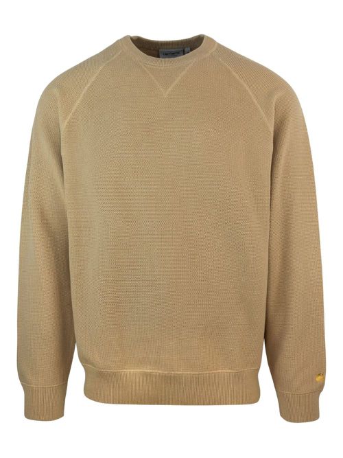 Chase raglan-sleeve waffle-knit sweater - Brown