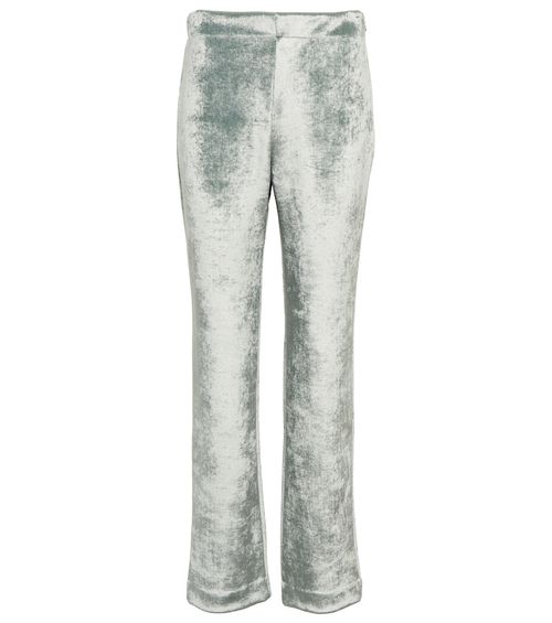 Straight-leg wool-blend pants