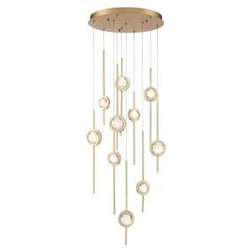 Brass Anodized Aluminum LED Chandelier from the Barletta Collection