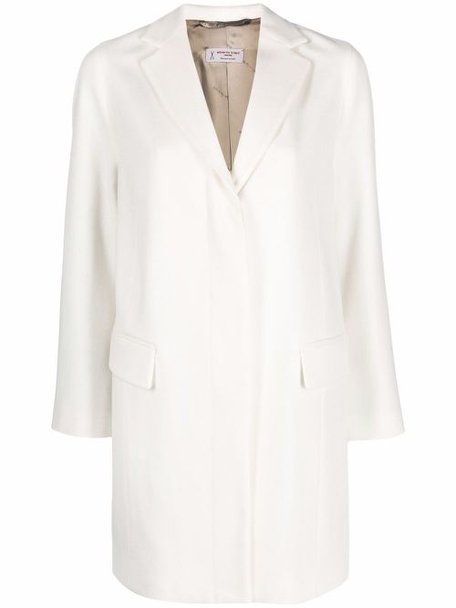 Buttoned up wool coat - White