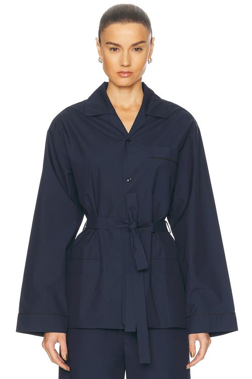 OURS THE BRAND The Camicia Robe Top in Blu Marino - Navy.  XL also in L