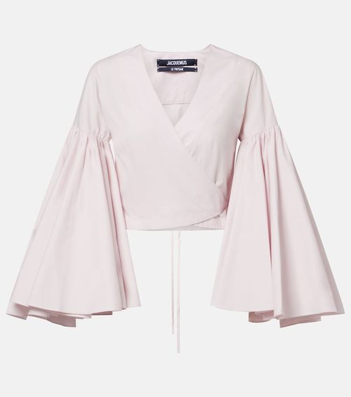 Paysan cotton poplin wrap top