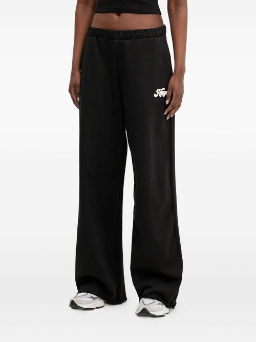 Logo-appliqué track pants - Black