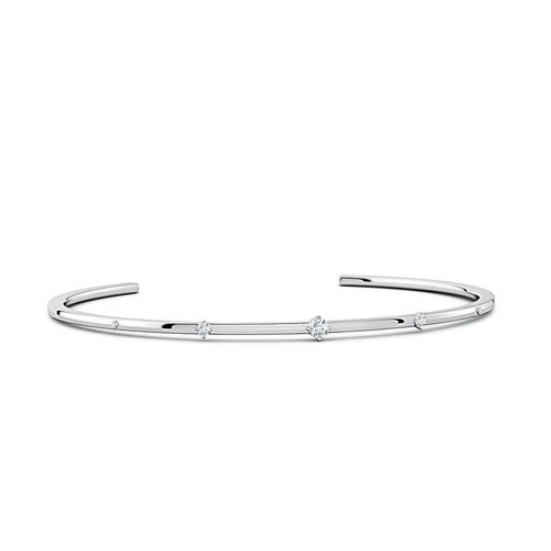 Angara 3 MM Five-Stone Round Lab-Grown Diamond Station Cuff Bracelet in Platinum
