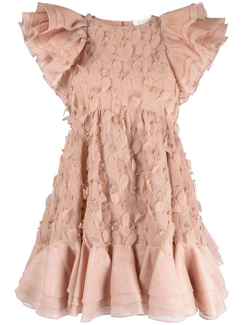 Dancer frill-trim mini dress - Pink