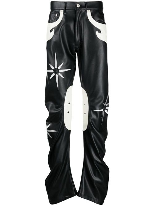 Flower Rider straight-leg trousers - Black
