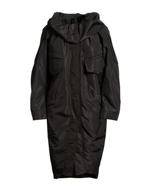 Woman Overcoat & Trench Coat Black Size 2 Polyester