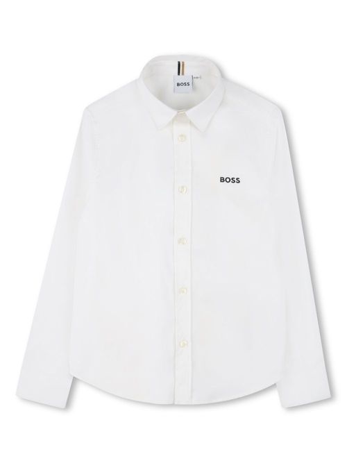 Logo-embroidered shirt - White