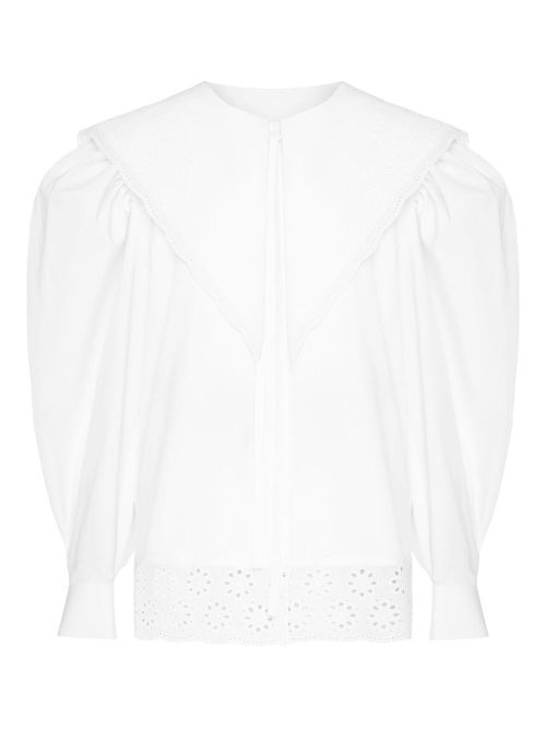 Puff-sleeve shirt - White