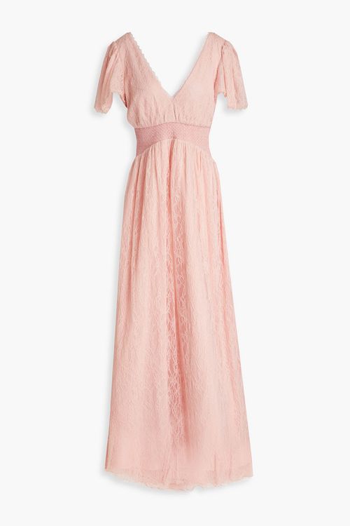 Alice Olivia - Charlsie Maxikleid aus Spitze mit Raffung - Pink - US 2