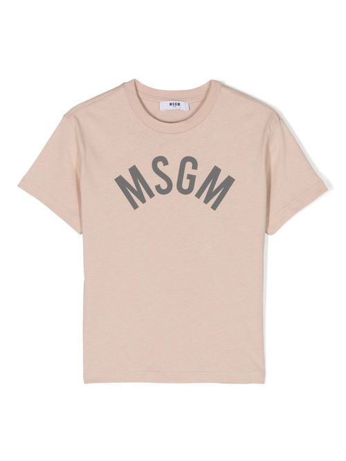 Logo print cotton t-shirt - Brown
