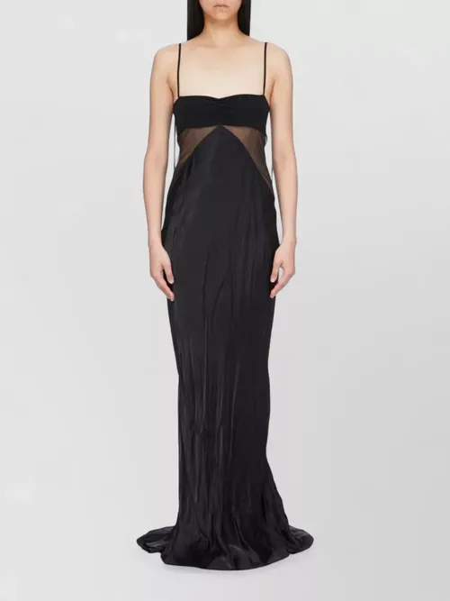 Rick Owens - ruched bodice combo floor length dre