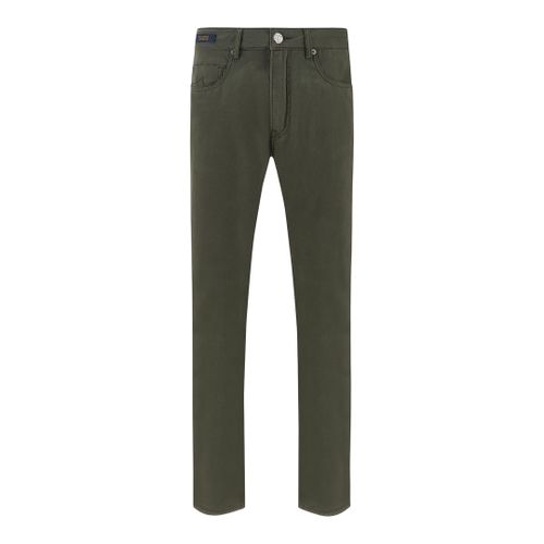 Stretch cotton 5-pocket pants, Man, Musk Green