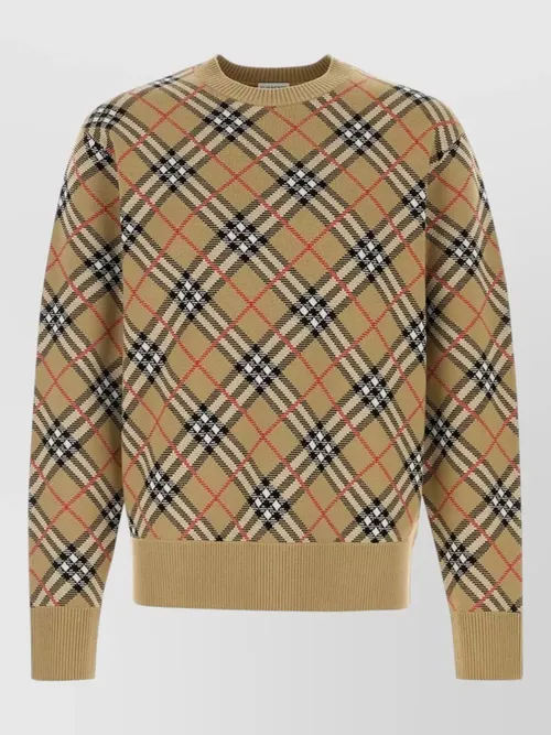 Burberry - checked crew neck sweater long sleeve