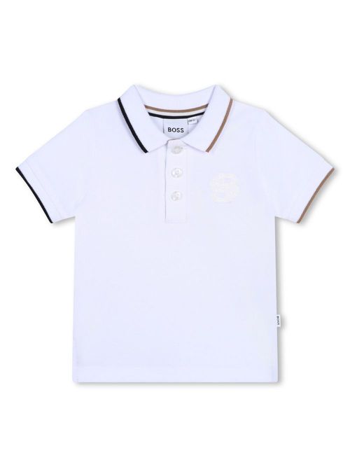 Logo-embroidered polo shirt - White