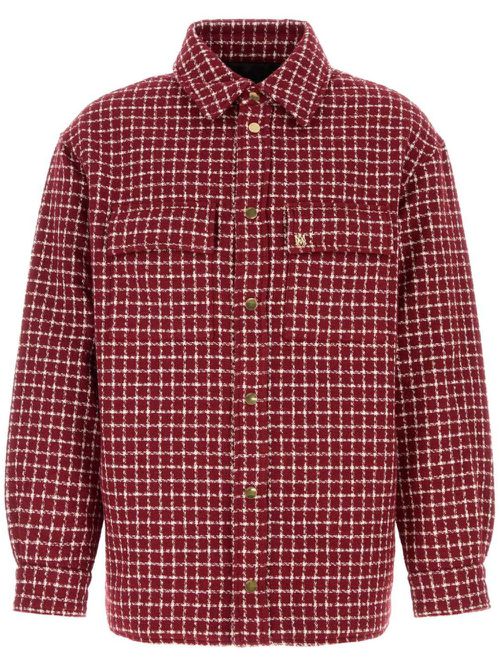 Bouclé shirt jacket - Red