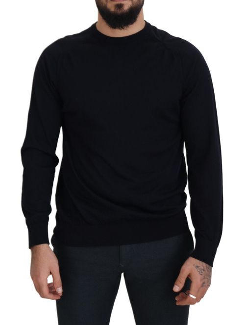 Alpha Studio Black Wool Crewneck Pullover Sweatshirt Men's Sweater Pre-Owned