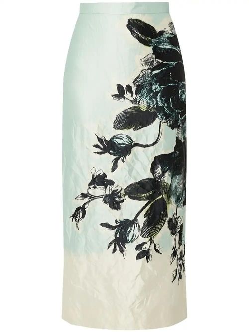 White Pencil Midi Skirt - Women's - Metal/Polyester