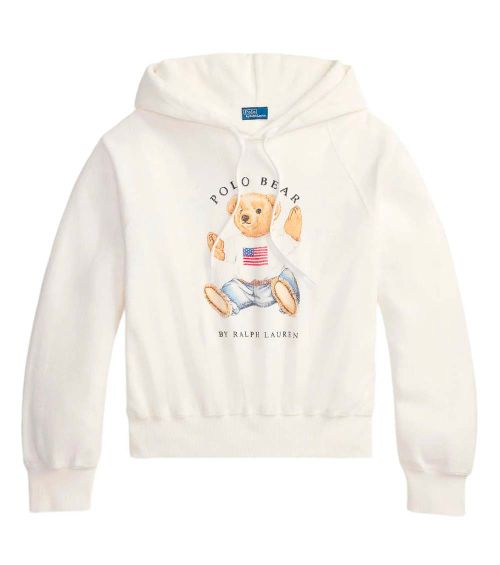 White Graphic Hood Sweatshirt