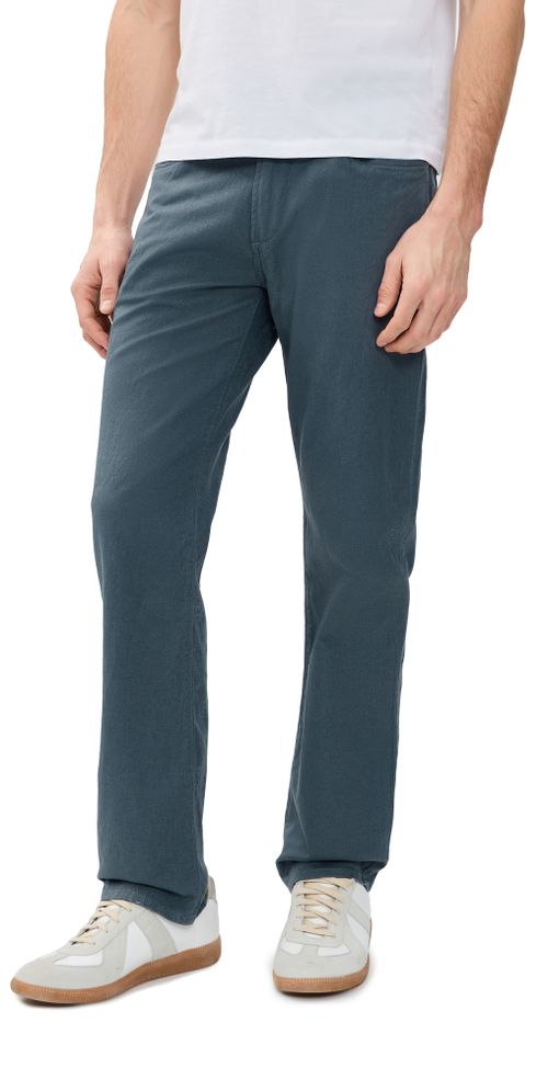 Elijah Straight Stretch Linen Jeans Stone Blue