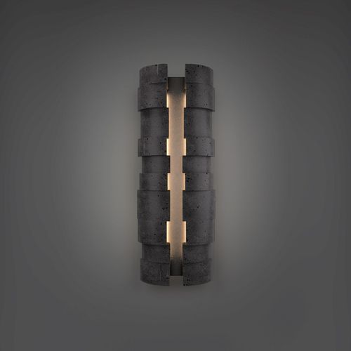 Basalt Stone Black LED Outdoor Wall Sconce from the Formation Collection