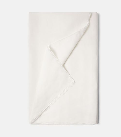 Lace-trimmed tablecloth
