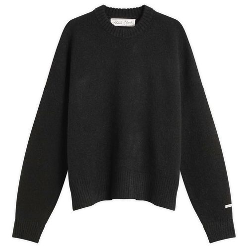 Men's Mohair Knitted Logo Crewneck Black/Ecru
