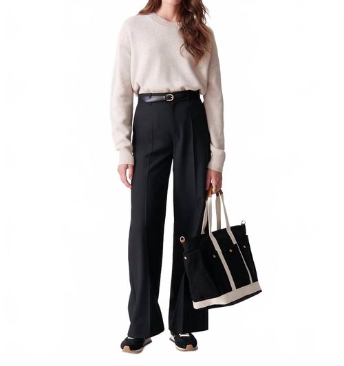 Dulce High Waist Straight Leg Pants In Black