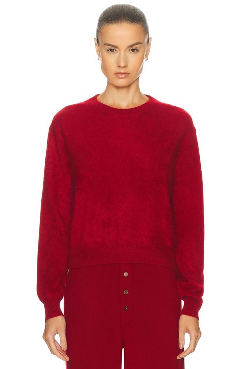 Guest In Residence Grizzly Crew Sweater in Ruby - Red. XS also in L, M