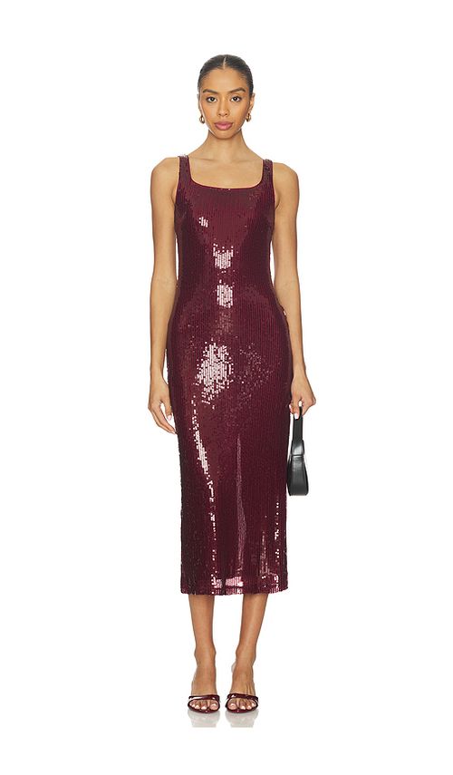 Elodie the Label Sandra Sequin Dress in Burgundy. S. Also in