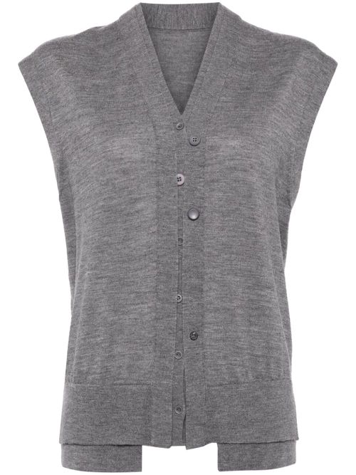 Wool knit waistcoat - Grey
