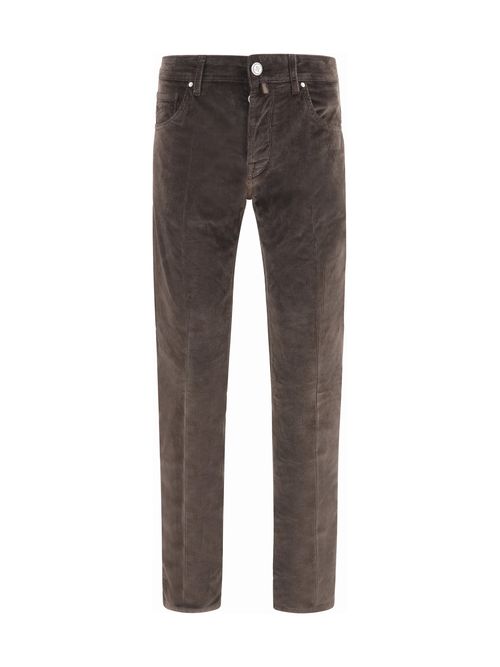 Straight-Leg Corduroy Trousers — Brown