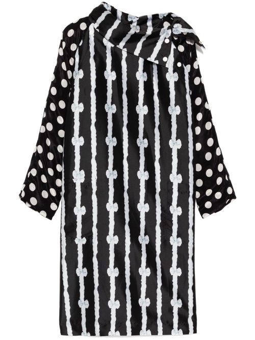 All-over graphic print dress - Black