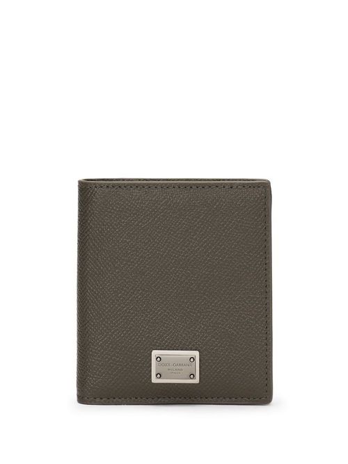 Logo-plaque leather cardholder - Green