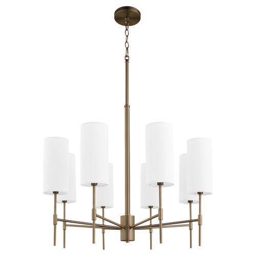 Dark Brass Eight Light Chandelier from the Hamilton Collection